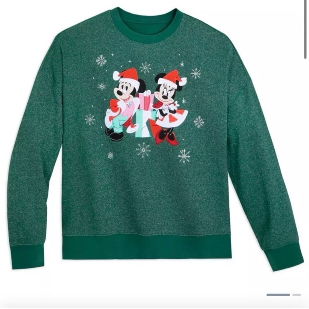 NWOT Disney Women’s Festive Green Crewneck Sweater